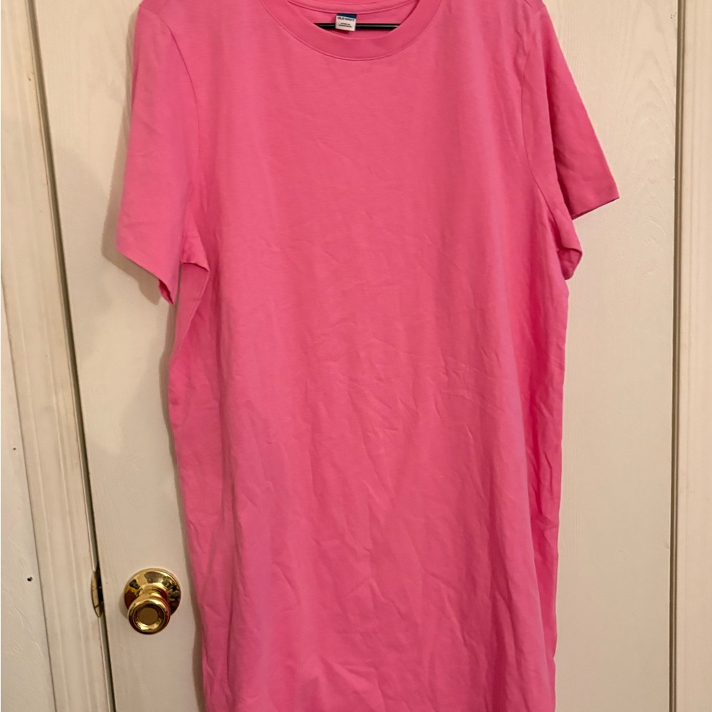 Pink Casual T-Shirt Dress